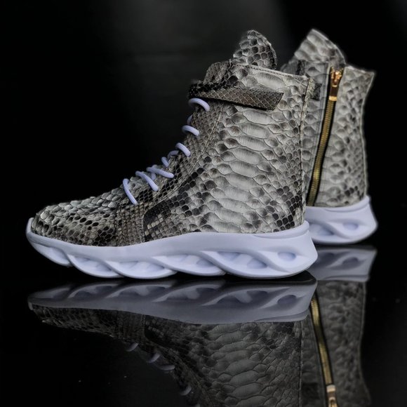 Python Snakeskin High Top Sneakers - Picture 6 of 17
